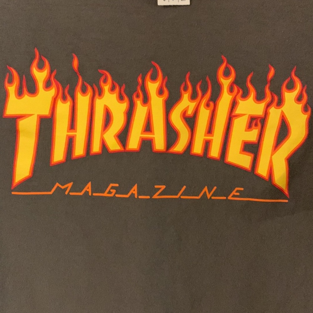Grey Mens Thrasher Tee (Small) - Picture 2 of 4